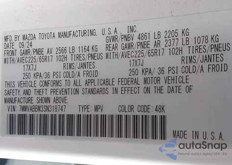 2025 Mazda Cx-50 2.5 S Preferred Package z USA, uszkodzony, nr VIN 7MMVABBM3SN318747